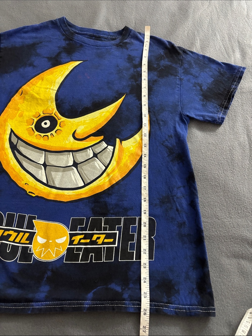Soul Eater Moon Tie Dye Anime Graphic Tee Blue Crunchyroll Small - Picture 6 of 8